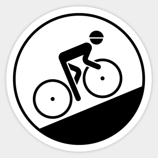 Cyclist Bicyclist Biker (Racing Bicycle / Uphill / Black) Sticker